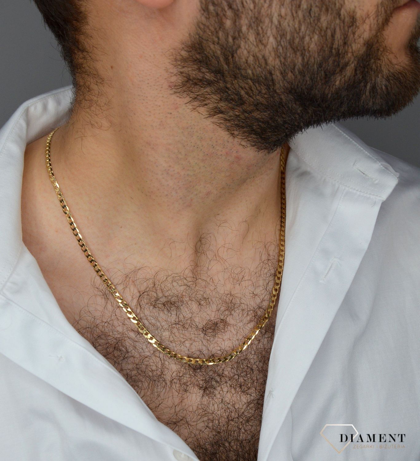 Złoty łańcuszek 585 pancerka 4 mm DIA-LAN-1122-585 4mm ✅ Złoty łańcuszek o splocie pancerki ✅.jpg